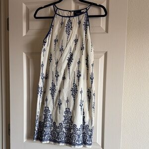 Just...Taylor Navy and Cream Mini Dress